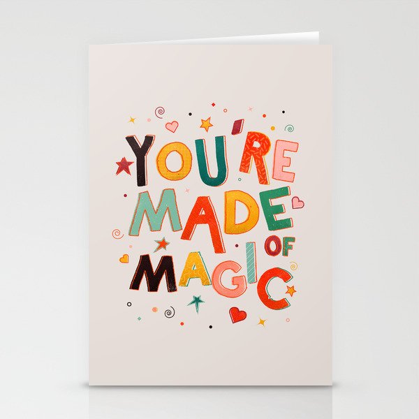 You Are Made Of Magic - colorful letters Stationery Card Gallery Image 1
