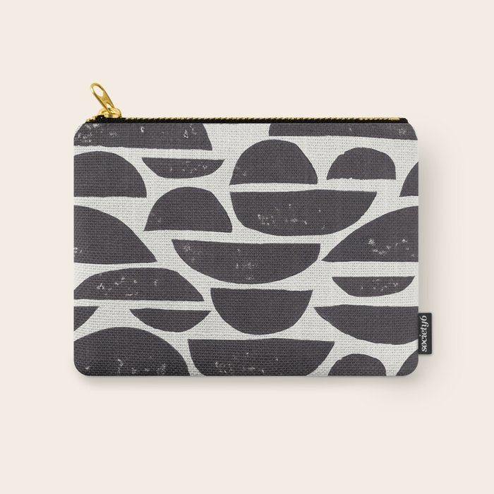 Abstract Linocut Pattern #4 Carry All Pouch Gallery Image 1