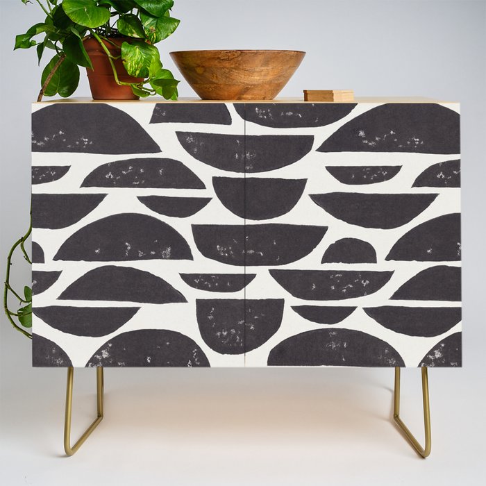 Abstract Linocut Pattern #4 Credenza Gallery Image 1