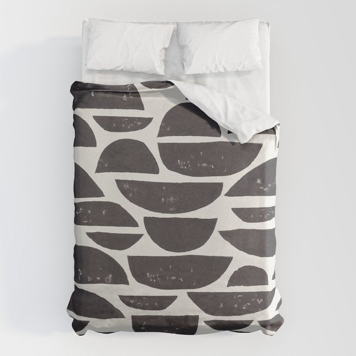 Abstract Linocut Pattern #4 Duvet Cover Gallery Image 6