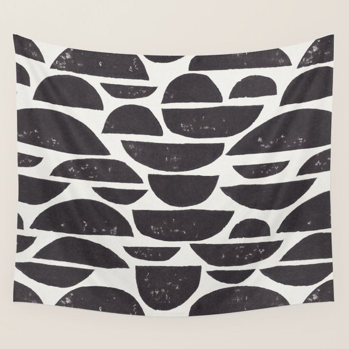 Abstract Linocut Pattern #4 Wall Tapestry Gallery Image 4