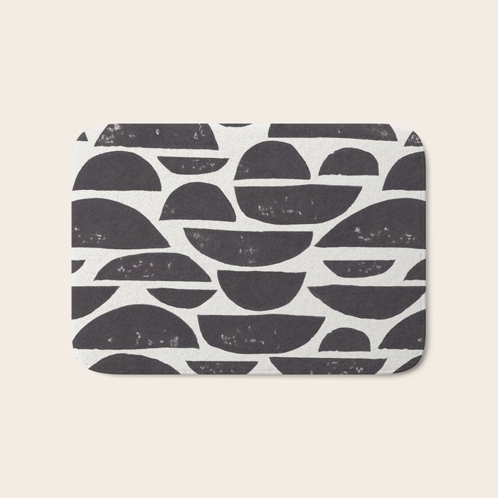 Abstract Linocut Pattern #4 Bath Mat Gallery Image 1