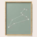 Leo Zodiac Star Constellation Line Art Soft Sage Serving Tray Gallery Image 1