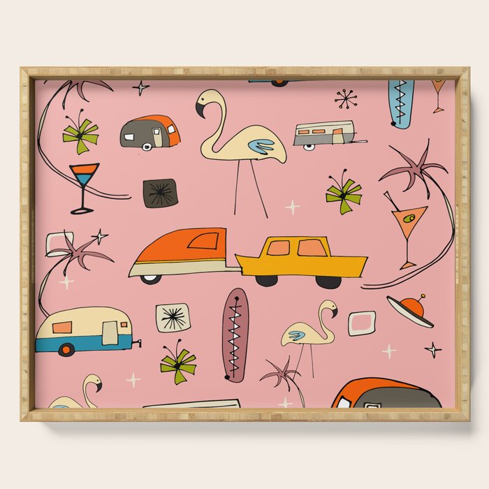 Vintage kitsch Pink Serving Tray Gallery Image 1