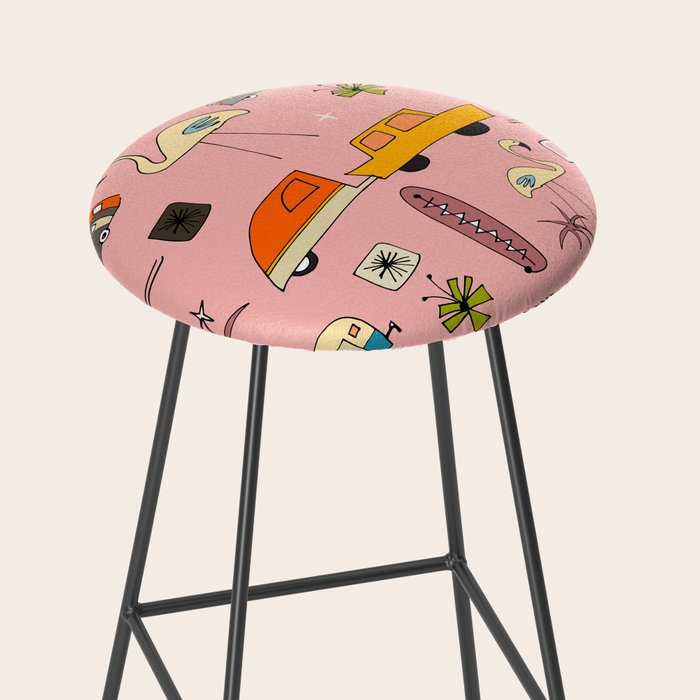 Vintage kitsch Pink Stool Gallery Image 2