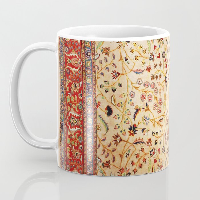 Antique Persian Rug Print With Gold Field Coffee Mug Gallery Image 3