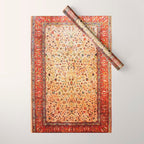 Antique Persian Rug Print With Gold Field Wrapping Paper Gallery Image 1