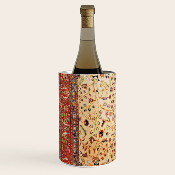Antique Persian Rug Print With Gold Field Wine Chiller Gallery Image 2