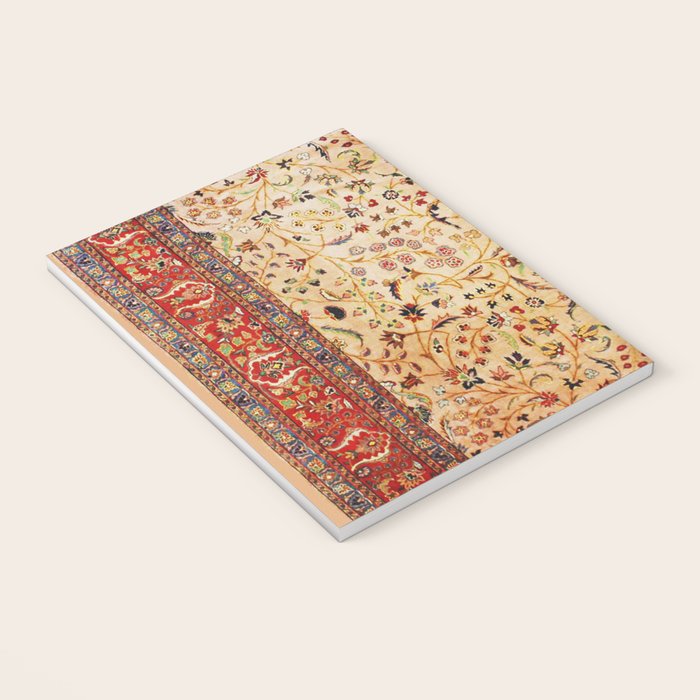 Antique Persian Rug Print With Gold Field Notebook Gallery Image 3