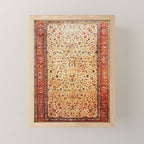 Antique Persian Rug Print With Gold Field Mini Art Print Gallery Image 1