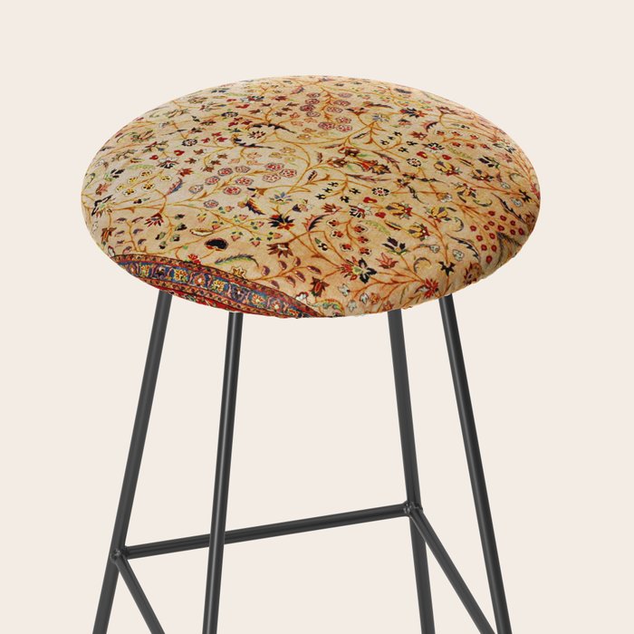 Antique Persian Rug Print With Gold Field Stool Gallery Image 2