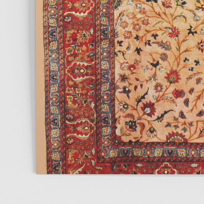 Antique Persian Rug Print With Gold Field Poster Gallery Image 3