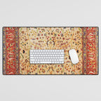 Antique Persian Rug Print With Gold Field Desk Mat Gallery Image 1