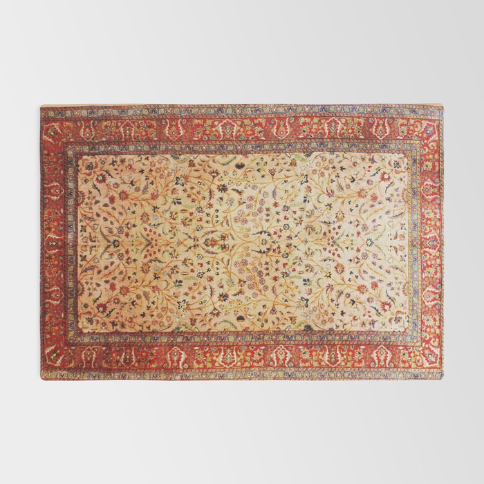 Antique Persian Rug Print With Gold Field Rug Gallery Image 2