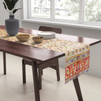 Antique Persian Rug Print With Gold Field Table Runner Gallery Image 2