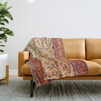 Antique Persian Rug Print With Gold Field Throw Blanket Gallery Image 1