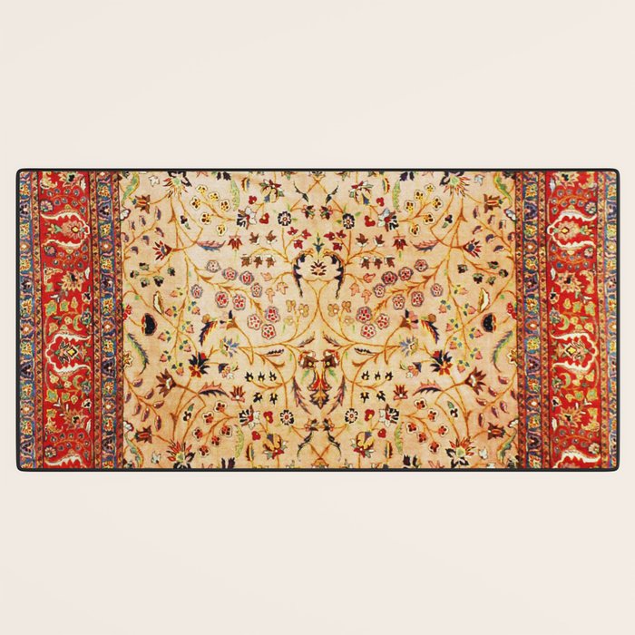 Antique Persian Rug Print With Gold Field Desk Mat Gallery Image 3