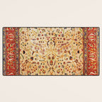 Antique Persian Rug Print With Gold Field Desk Mat Gallery Image 3