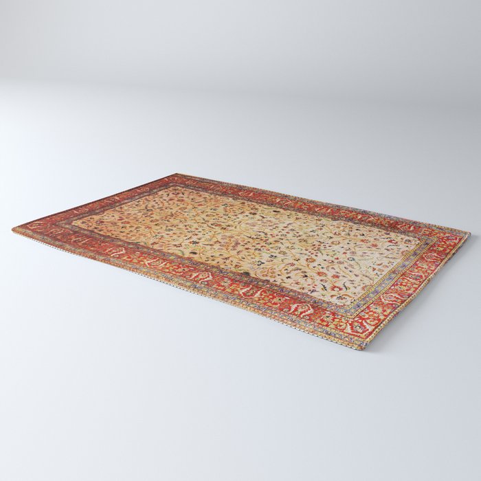 Antique Persian Rug Print With Gold Field Rug Gallery Image 3
