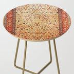 Antique Persian Rug Print With Gold Field Side Table Gallery Image 2