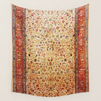 Antique Persian Rug Print With Gold Field Wall Tapestry Gallery Image 4