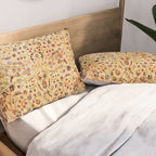 Antique Persian Rug Print With Gold Field Pillow Sham Gallery Image 2