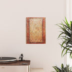 Antique Persian Rug Print With Gold Field Poster Gallery Image 2