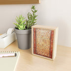 Antique Persian Rug Print With Gold Field Mini Art Print Gallery Image 2