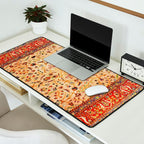Antique Persian Rug Print With Gold Field Desk Mat Gallery Image 2