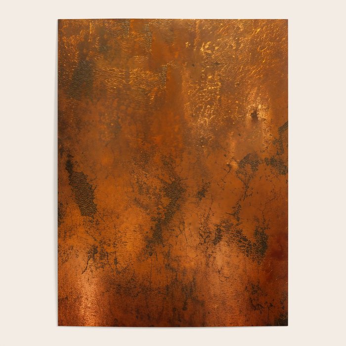 Aesthetic Rust Copper Japandi Art Poster Gallery Image 1