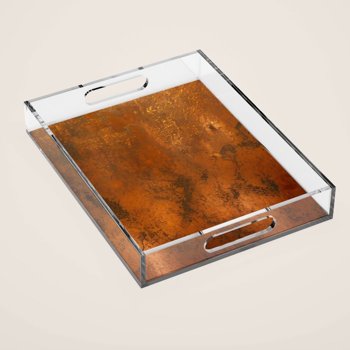 Aesthetic Rust Copper Japandi Art Acrylic Tray Gallery Image 1