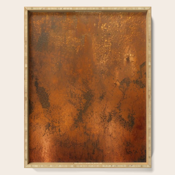 Aesthetic Rust Copper Japandi Art Serving Tray Gallery Image 1