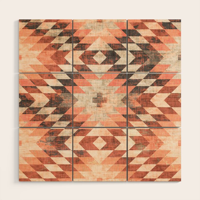 native coral diamond Wood Wall Art Gallery Image 1