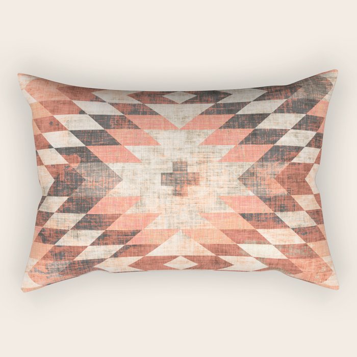 native coral diamond Rectangular Pillow Gallery Image 2