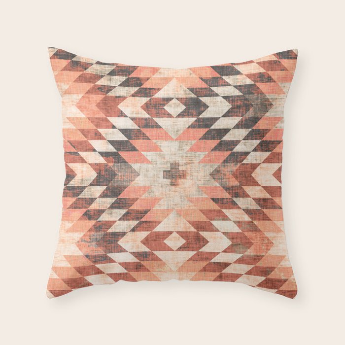 native coral diamond Throw Pillow Gallery Image 6
