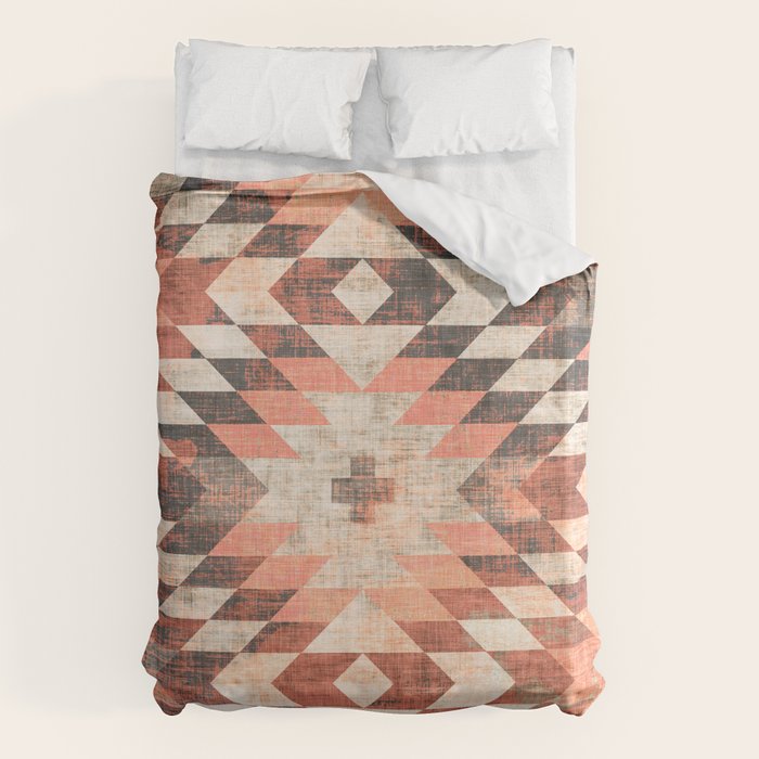 native coral diamond Duvet Cover Gallery Image 1