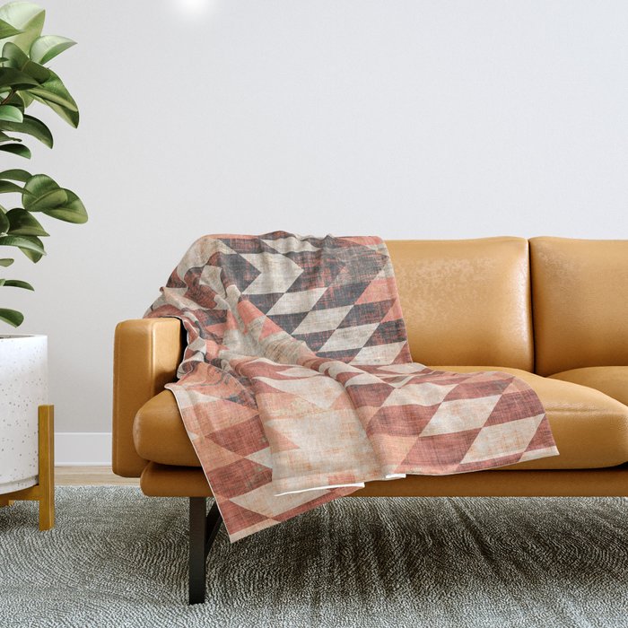 native coral diamond Throw Blanket Gallery Image 1