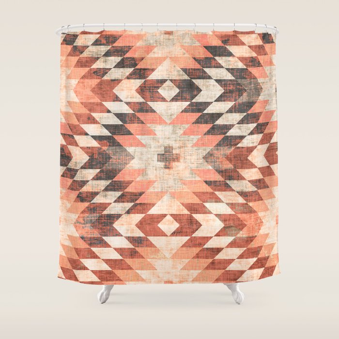 native coral diamond Shower Curtain Gallery Image 1