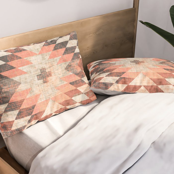 native coral diamond Pillow Sham Gallery Image 2