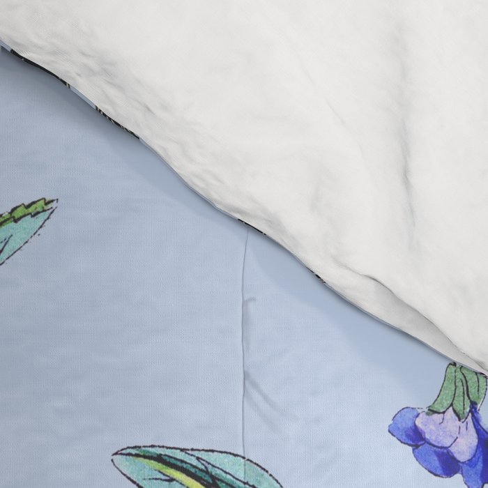GREYHOUND DOGS and Blue Meadow Botanical Pattern  Comforter Gallery Image 4