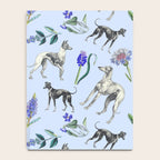 GREYHOUND DOGS and Blue Meadow Botanical Pattern  Notebook Gallery Image 4