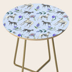 GREYHOUND DOGS and Blue Meadow Botanical Pattern  Side Table Gallery Image 2