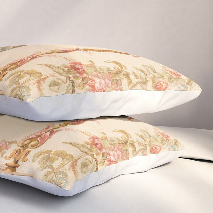 French Aubusson  Antique Tapestry Print Pillow Sham Gallery Image 3