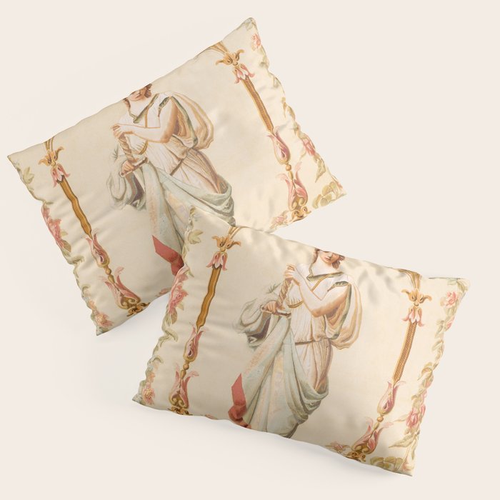 French Aubusson  Antique Tapestry Print Pillow Sham Gallery Image 3