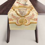 French Aubusson  Antique Tapestry Print Table Runner Gallery Image 1