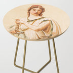 French Aubusson  Antique Tapestry Print Side Table Gallery Image 2