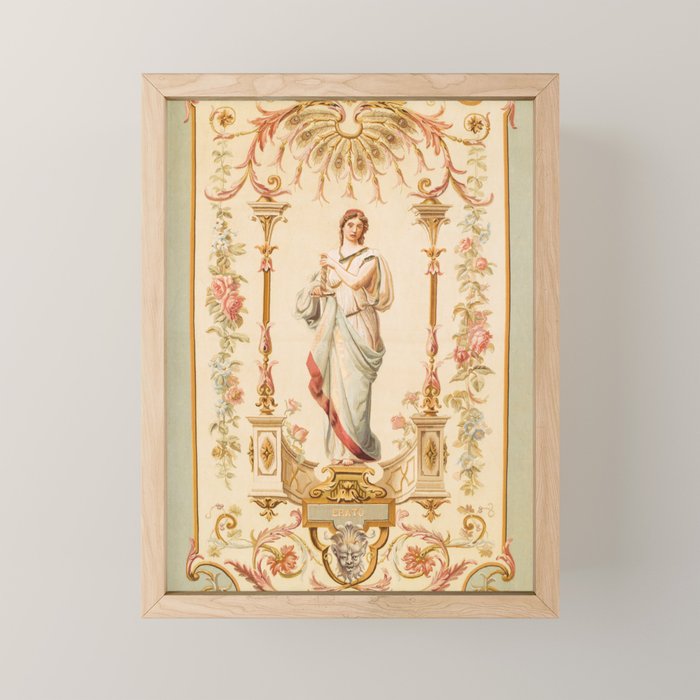 French Aubusson  Antique Tapestry Print Mini Art Print Gallery Image 1
