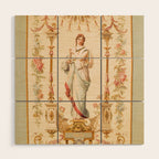 French Aubusson  Antique Tapestry Print Wood Wall Art Gallery Image 1