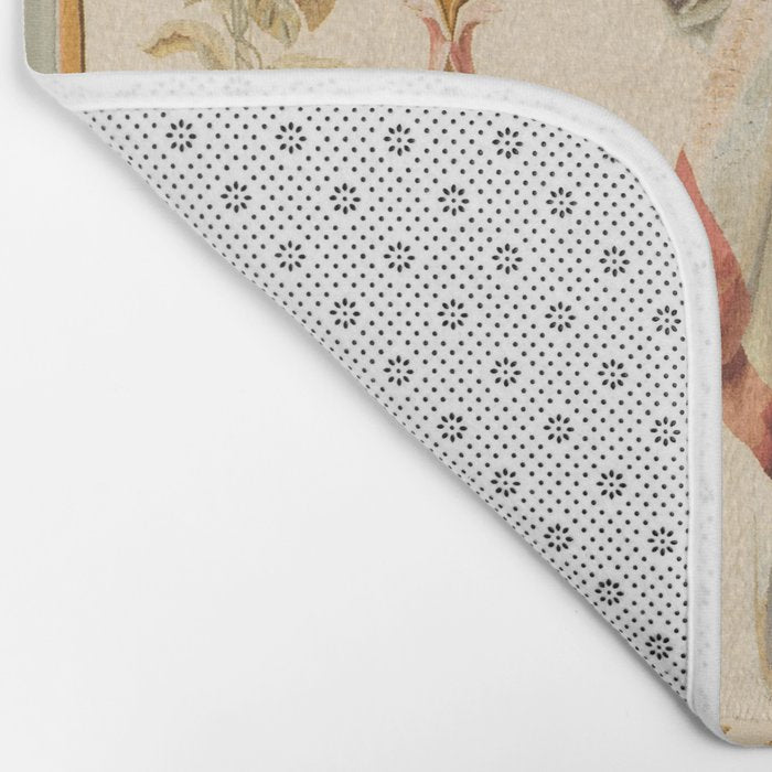 French Aubusson  Antique Tapestry Print Bath Mat Gallery Image 2