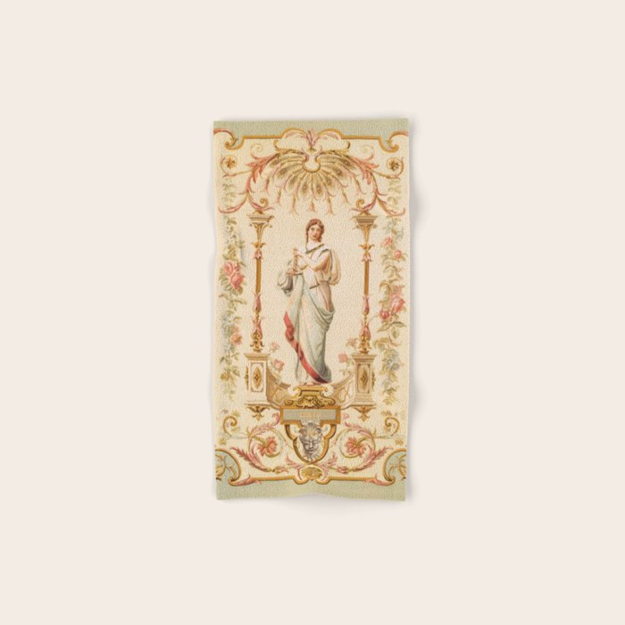 French Aubusson  Antique Tapestry Print Bath Towel Gallery Image 1